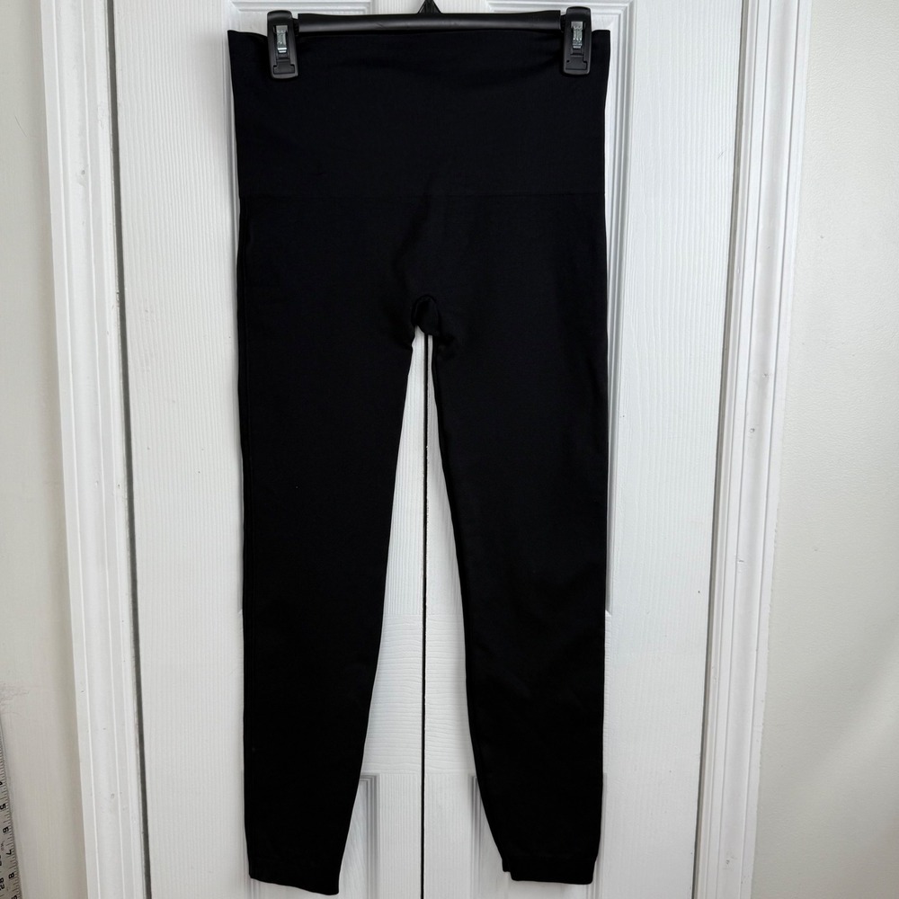 Spanx Look At Me Now Seamless Leggings XL Black High Waisted Slimming